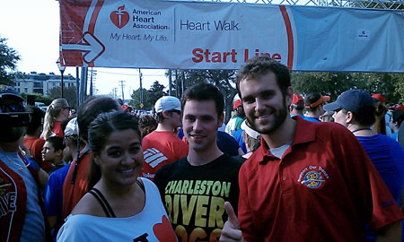 Sales Representatives Annie Fuller and David Cullins and Director of Media Relations at the starting line of the 2012 Heart Walk 